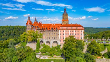Poland.IMAGE 'deki Ksiaz kalesinin Panorama manzarası