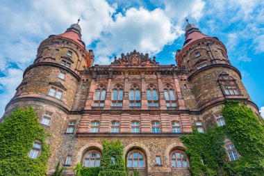 Poland.IMAGE 'deki Ksiaz kalesinin Panorama manzarası