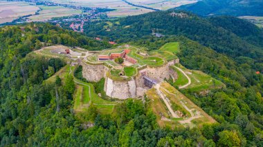Poland.IMAGE 'deki Srebrna Gora Kalesi Panoraması