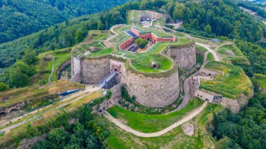 Poland.IMAGE 'deki Srebrna Gora Kalesi Panoraması
