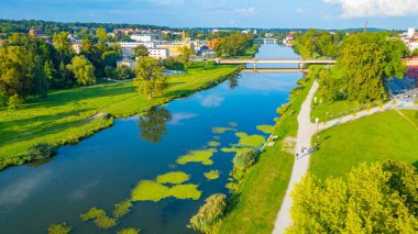 Poland.IMAGE 'deki Nysa Klodzka Nehri Panoraması