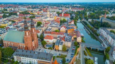 Polonya şehri Opole.IMAGE Panorama Manzarası