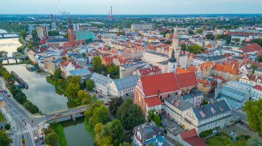 Polonya şehri Opole.IMAGE Panorama Manzarası