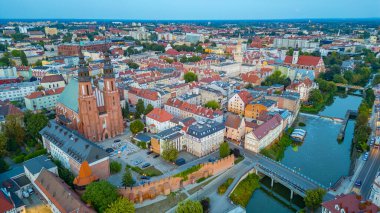 Polonya şehri Opole.IMAGE Panorama Manzarası