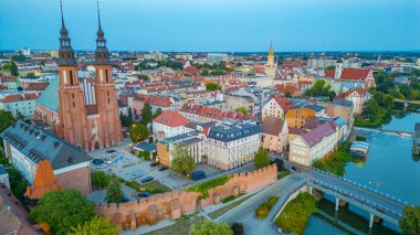 Polonya şehri Opole.IMAGE Panorama Manzarası