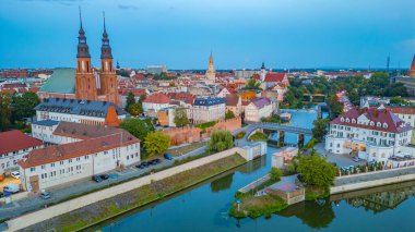 Polonya şehri Opole.IMAGE Panorama Manzarası