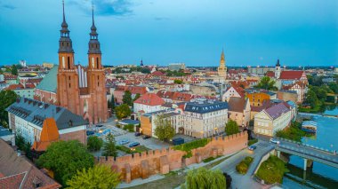Polonya şehri Opole.IMAGE Panorama Manzarası
