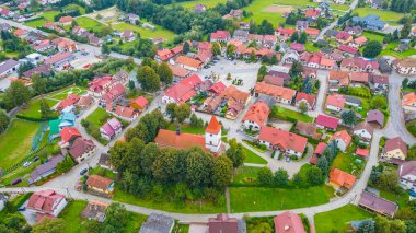 Poland.IMAGE 'deki Lipnica Murowana köyünün panorama manzarası