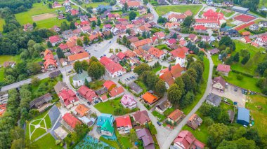 Poland.IMAGE 'deki Lipnica Murowana köyünün panorama manzarası