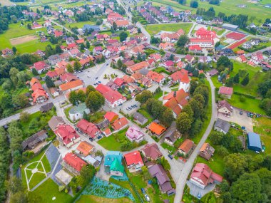 Poland.IMAGE 'deki Lipnica Murowana köyünün panorama manzarası
