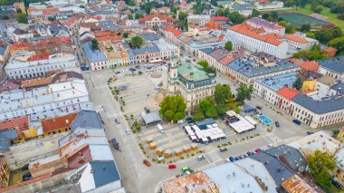 Poland.IMAGE 'deki eski Nowy Sacz kasabasının panorama manzarası