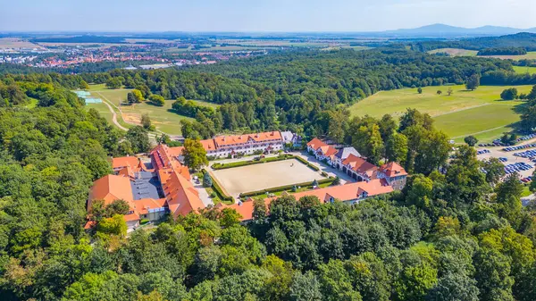 Poland.IMAGE 'deki Ksiaz kalesindeki ahır manzarası