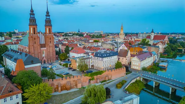 Polonya şehri Opole.IMAGE Panorama Manzarası