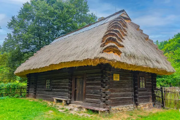 Katowice, Poland.IMAGE 'deki Yukarı Silezya Etnografik Parkı' ndaki tarihi binalar