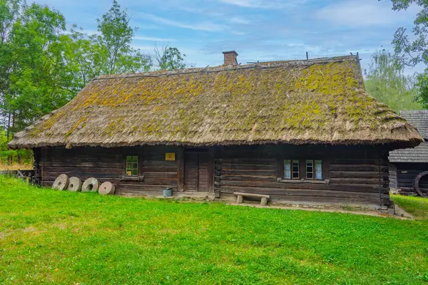 Katowice, Poland.IMAGE 'deki Yukarı Silezya Etnografik Parkı' ndaki tarihi binalar