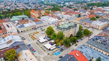 Poland.IMAGE 'deki eski Nowy Sacz kasabasının panorama manzarası