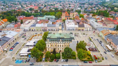 Poland.IMAGE 'deki eski Nowy Sacz kasabasının panorama manzarası