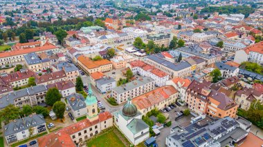Poland.IMAGE 'deki eski Nowy Sacz kasabasının panorama manzarası