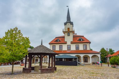 Nowy Sacz, Poland.IMAGE 'de tarihi evleri olan Galiçya kasabası.