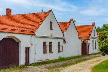Nowy Sacz, Poland.IMAGE 'deki Sadecki Ethnographic Park' taki tarihi binalar.