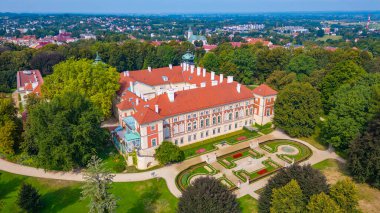Güneşli bir günde Polonya 'daki Lancut Kalesi.