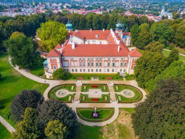 Güneşli bir günde Polonya 'daki Lancut Kalesi.