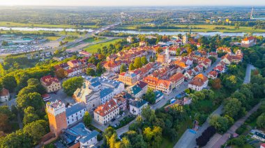 Poland.IMAGE 'deki Sandomierz Panoraması
