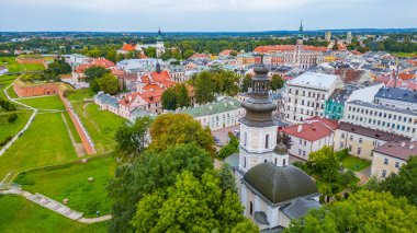Poland.IMAGE 'deki Zamosc kasabasının panorama manzarası