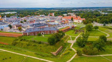 Poland.IMAGE 'deki Zamosc kasabasının panorama manzarası