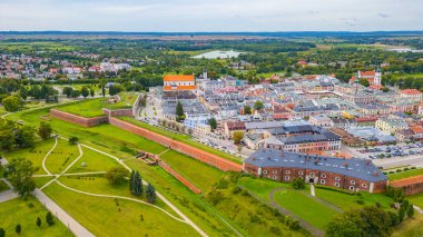 Poland.IMAGE 'deki Zamosc kasabasının panorama manzarası