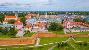 Poland.IMAGE 'deki Zamosc kasabasının panorama manzarası