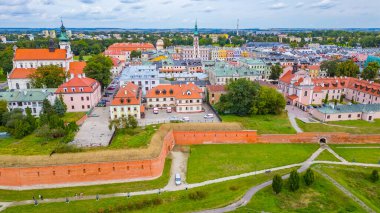 Poland.IMAGE 'deki Zamosc kasabasının panorama manzarası