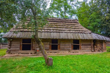 Poland.IMAGE 'deki Lublin Village Açık Hava Müzesi' nde tarihi bir ev.