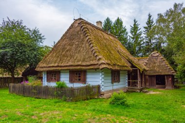 Poland.IMAGE 'deki Lublin Village Açık Hava Müzesi' nde tarihi bir ev.