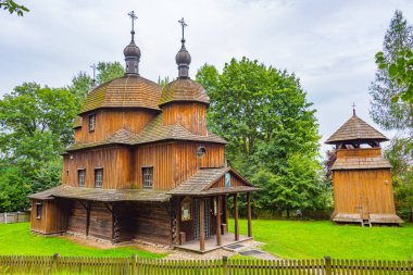 Lublin Köyü Açık Hava Müzesi, Poland.IMAGE 'deki Yunan Katolik İsa' nın Doğumu Kilisesi.