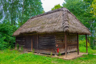 Poland.IMAGE 'deki Lublin Village Açık Hava Müzesi' nde tarihi bir ev.
