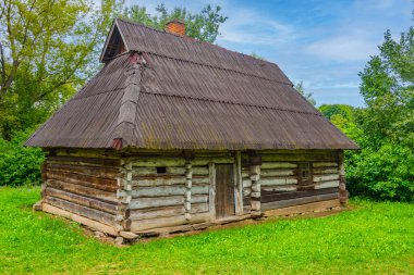Poland.IMAGE 'deki Lublin Village Açık Hava Müzesi' nde tarihi bir ev.