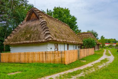 Poland.IMAGE 'deki Lublin Village Açık Hava Müzesi' nde tarihi bir ev.