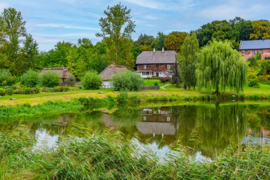 Poland.IMAGE 'deki Lublin Village Açık Hava Müzesi' nde tarihi bir ev.