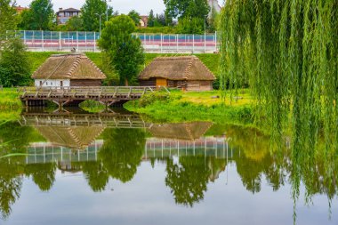 Poland.IMAGE 'deki Lublin Village Açık Hava Müzesi' nde tarihi bir ev.