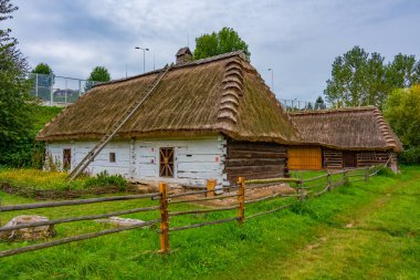 Poland.IMAGE 'deki Lublin Village Açık Hava Müzesi' nde tarihi bir ev.