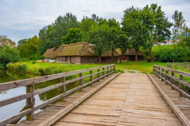 Poland.IMAGE 'deki Lublin Village Açık Hava Müzesi' nde tarihi bir ev.