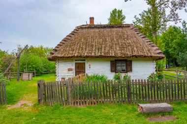 Poland.IMAGE 'deki Lublin Village Açık Hava Müzesi' nde tarihi bir ev.