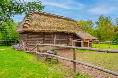 Poland.IMAGE 'deki Lublin Village Açık Hava Müzesi' nde tarihi bir ev.