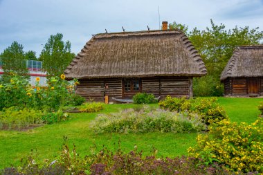 Poland.IMAGE 'deki Lublin Village Açık Hava Müzesi' nde tarihi bir ev.