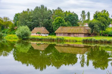 Poland.IMAGE 'deki Lublin Village Açık Hava Müzesi' nde tarihi bir ev.