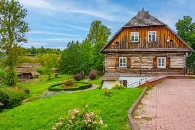 Poland.IMAGE 'deki Lublin Village Açık Hava Müzesi' nde tarihi bir ev.