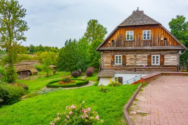 Poland.IMAGE 'deki Lublin Village Açık Hava Müzesi' nde tarihi bir ev.
