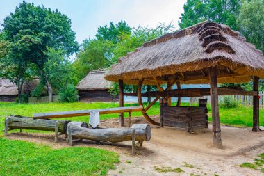 Poland.IMAGE 'deki Lublin Village Açık Hava Müzesi' nde tarihi bir ev.