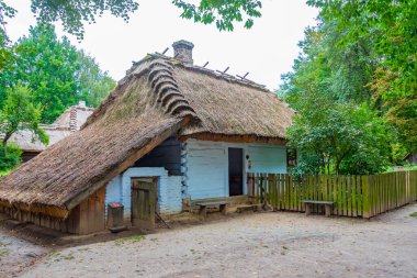 Poland.IMAGE 'deki Lublin Village Açık Hava Müzesi' nde tarihi bir ev.
